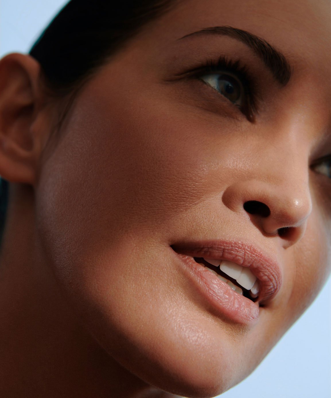 A woman looking to the sky